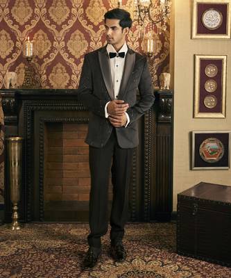 Black embroidery velvet tuxedo 1
