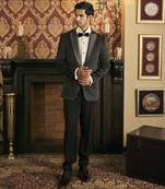 Black embroidery velvet tuxedo