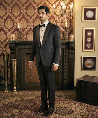 Black embroidery velvet tuxedo 2