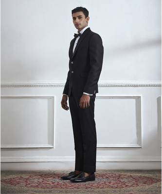 Black plain cotton tuxedo 2