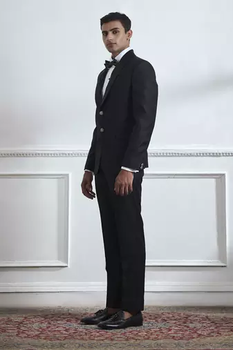 Black plain cotton tuxedo