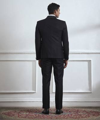 Black plain cotton tuxedo 3