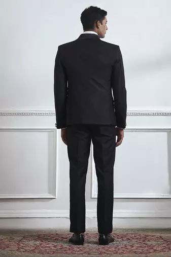 Black plain cotton tuxedo