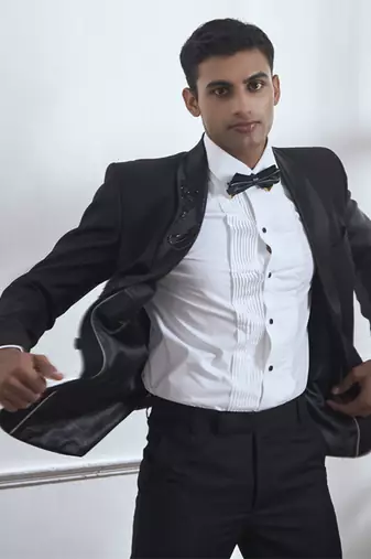 Black plain cotton tuxedo