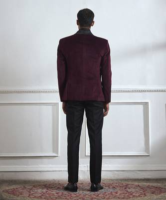 Black embroidered cotton tuxedo 4