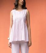 Pink premium cotton notched neck coord set