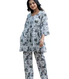 Box pleated all over printed cotton co-ord set