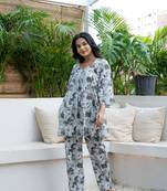 Box pleated all over printed cotton co-ord set