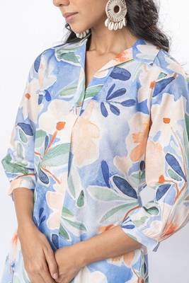 Sky blue printed cotton co-ord set 5