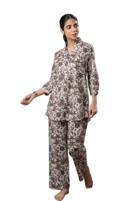 Off white jaal printed cotton co-ord set 2