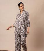 Off white jaal printed cotton co-ord set
