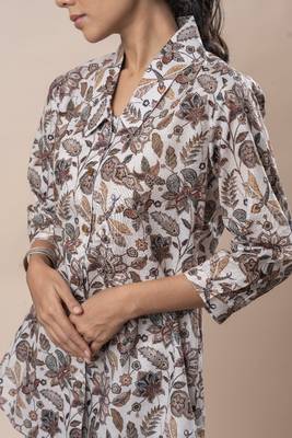 Off white jaal printed cotton co-ord set 4