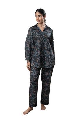 Black printed cotton co-ord set 2
