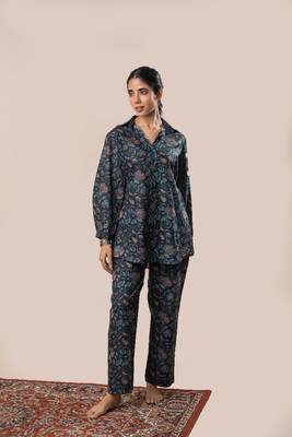 Black printed cotton co-ord set 1