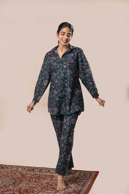 Black printed cotton co-ord set 4