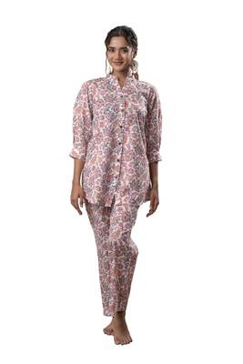 White printed cotton co-ord set 2