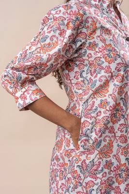 White printed cotton co-ord set 5
