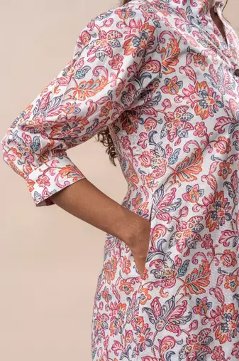 White printed cotton co-ord set