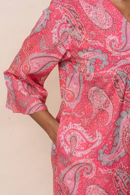 Pink printed cotton a-line flared co-ord set 5