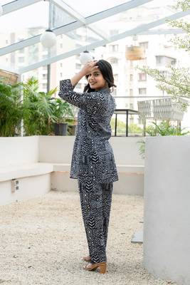 Black printed cotton co-ord set 4