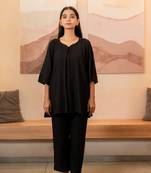 Black box pleated co-ord set