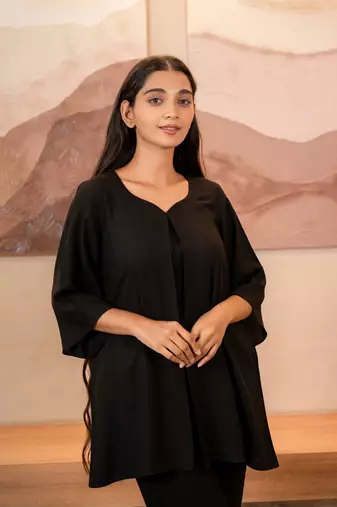 Black box pleated co-ord set