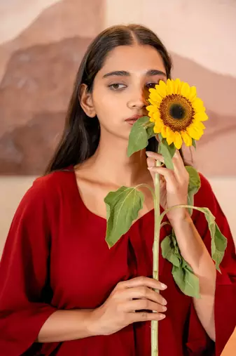 Maroon box pleated co-ord set