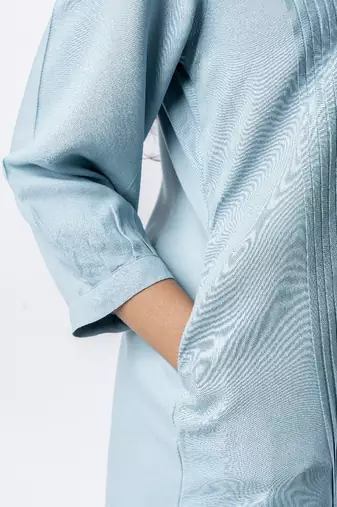 Light blue pleated band collar co-ord set
