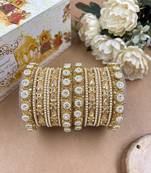 Golden kundan chura set for women
