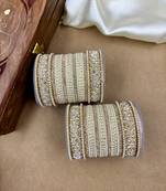 Cream lux velvet bangle set for women