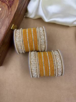 Haldi lux velvet bangle set for women 1