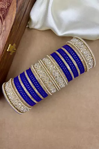 Jamli  lux velvet bangle set for women