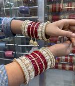 Red punjabi bangle set for women
