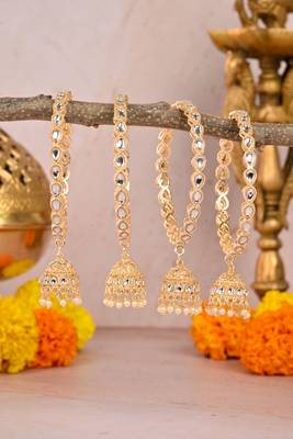 Gold kundan bangle set 1