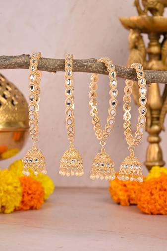 Gold kundan bangle set