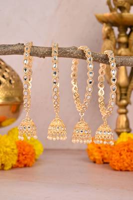 Gold kundan bangle set 2