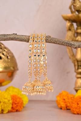 Gold kundan bangle set 3