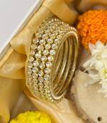Gold studded bangle set for women
