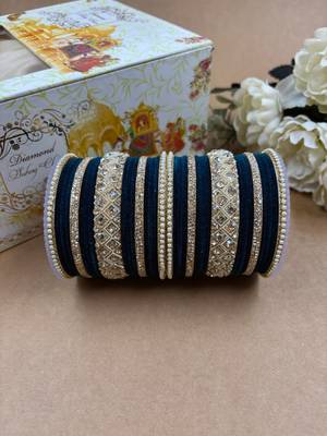 Pink velvet bangle set for women 4
