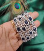 cubic zirconia beaded bangle set