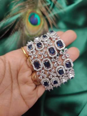 cubic zirconia beaded bangle set 3