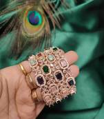 American diamond cz beaded bangle set