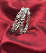 American diamond cz beaded bangle set 