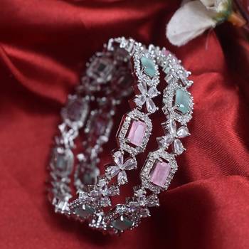 Zircon multicolor bangle set  3