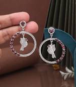 Bold rani color fashion earrings