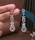 Graceful rani color fashion earrings