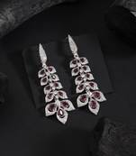 Vivid magenta color fashion earrings