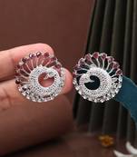 Poppy magenta color fashion earrings