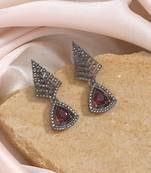 Bright magenta color fashion earrings