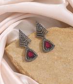 Sunset orange color fashion earrings